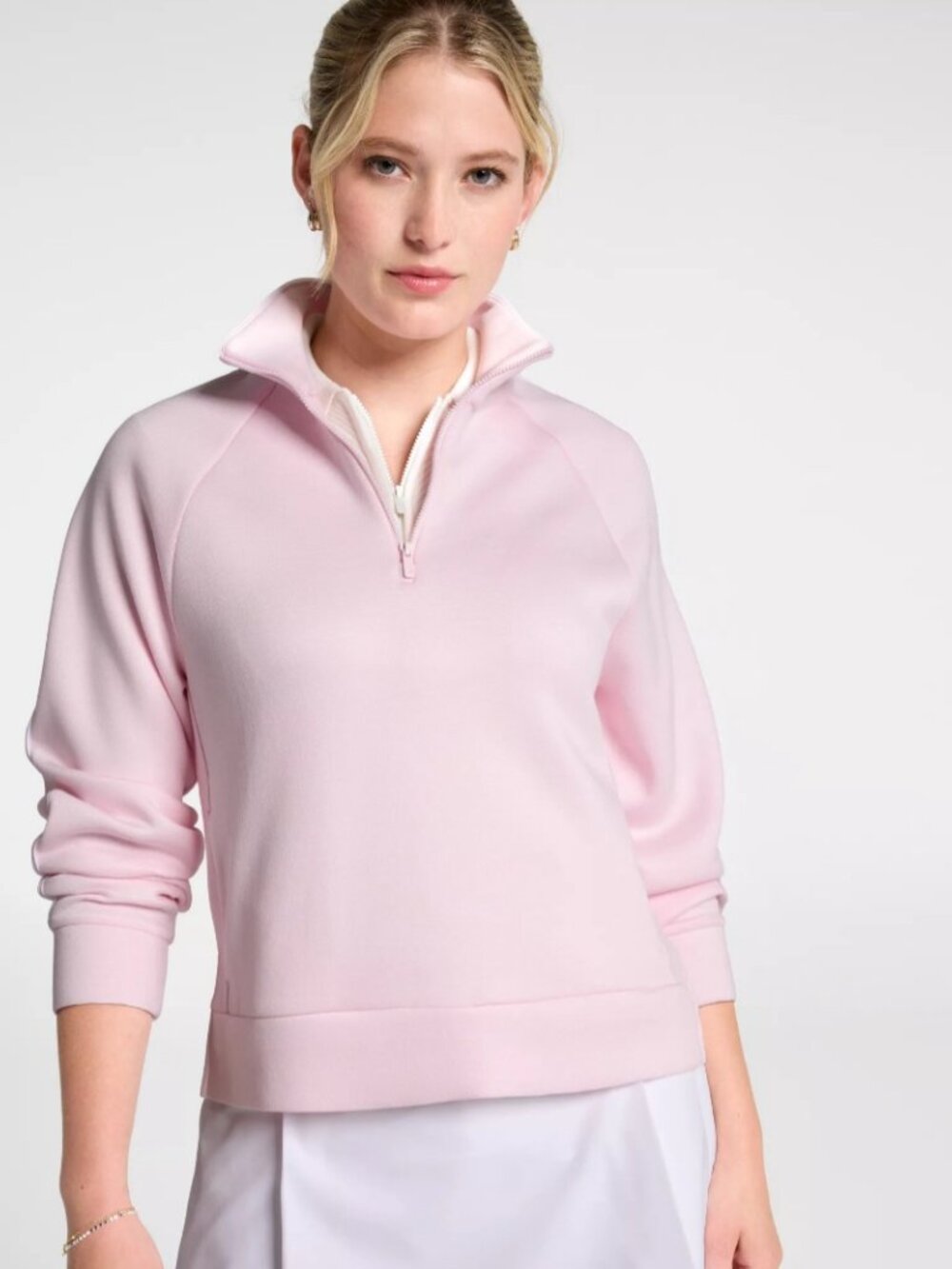 Calia Wonen's Pique Soft Scuba 1/4 Zip Pullover in Luminous Pink size XXL NWT